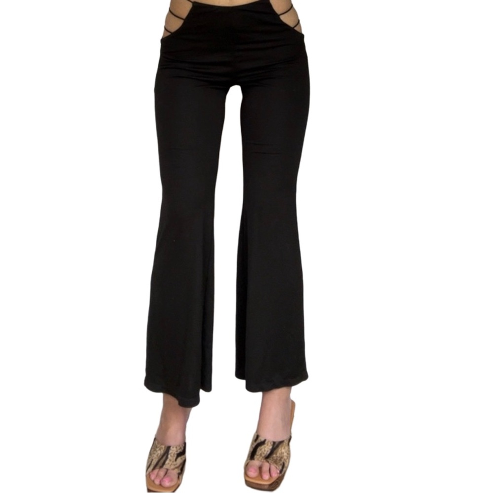sexy black euphoria cutout stretch pants